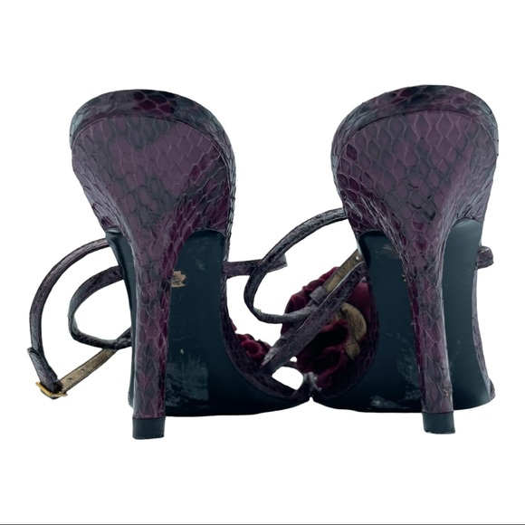 Aerin Collonade Womens Size 7 M Burgundy Leather Heel Strappy Dress Sandals - Picture 7 of 14